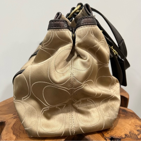 Coach Gold Monogram Leather Strap Brown Shoulder Bag & Wallet - Picture 6 of 14